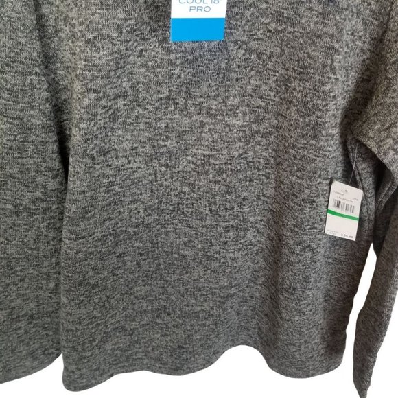 Haggar Mens L Gray 1/4 Zip Long Sleeves Cool 18" P - Picture 3 of 9